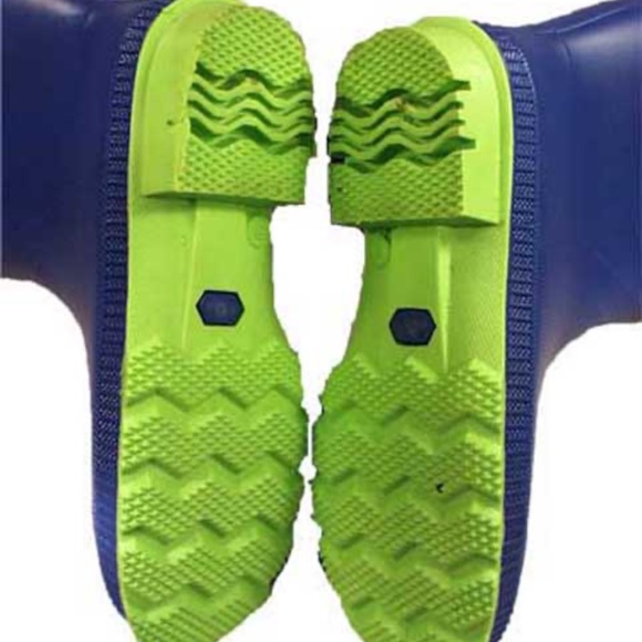 BOOTS, KNEE HIGH RUBBER RAIN, KAMIK CANADA, TAGS ON, Sz 8B, BLUE/GREEN, PULL ON, - Picture 6 of 6